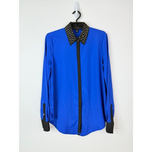 Rock & Republic Tops - Rock & Republic Top Shirt Women's Small Studded‎ Button Down Western Blouse Blue
